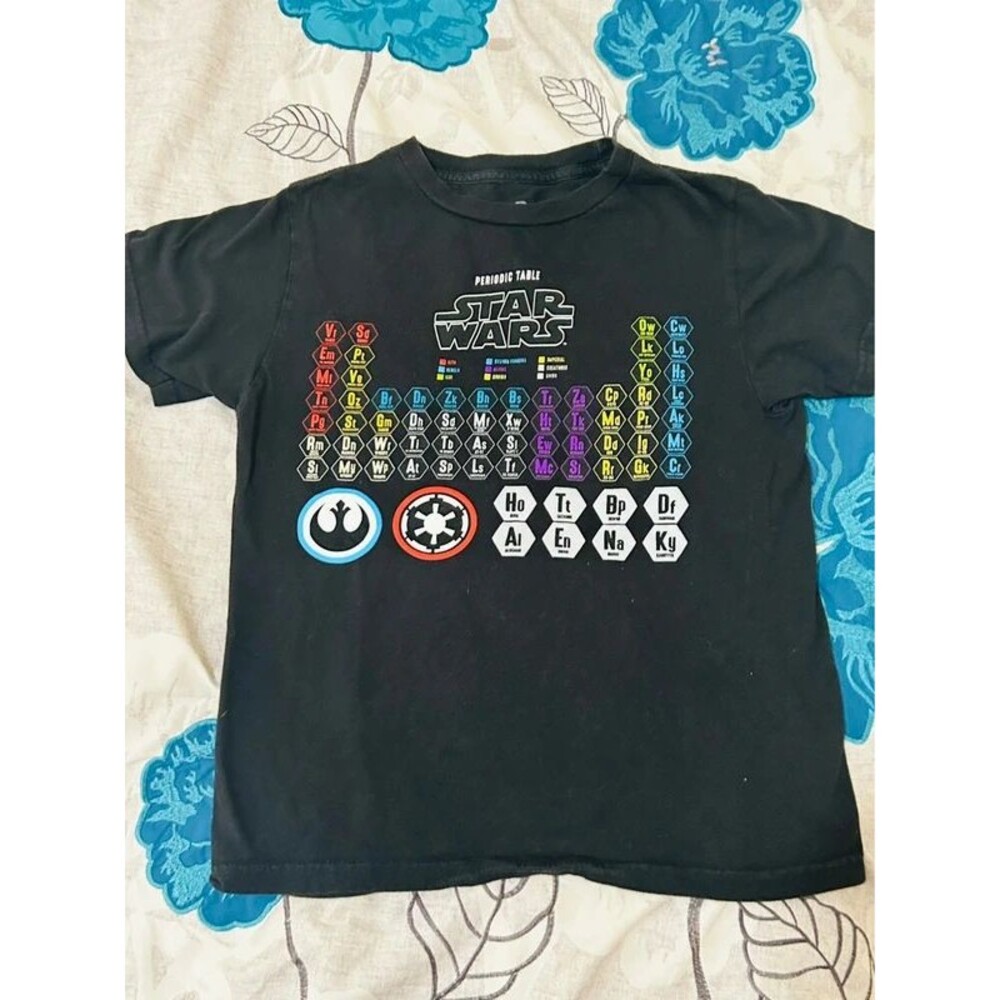 black Star Wars periodic table t-shirt size medium